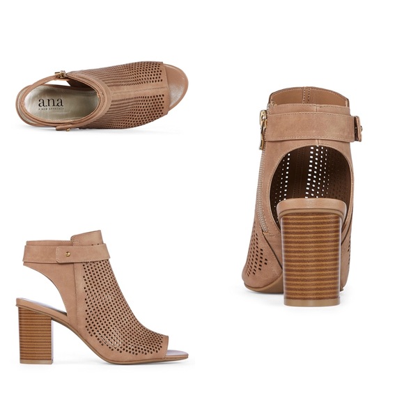 •Its a Shootie•Perforated Black Ankle Boots by ANA - Picture 2 of 2